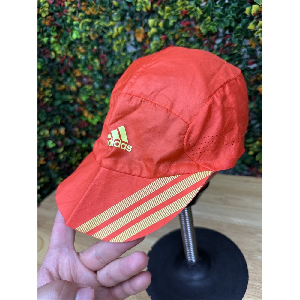 Adidas‎ Adizero Cap Hat Climacool Foldable Collapsible Orange Yellow Activewear